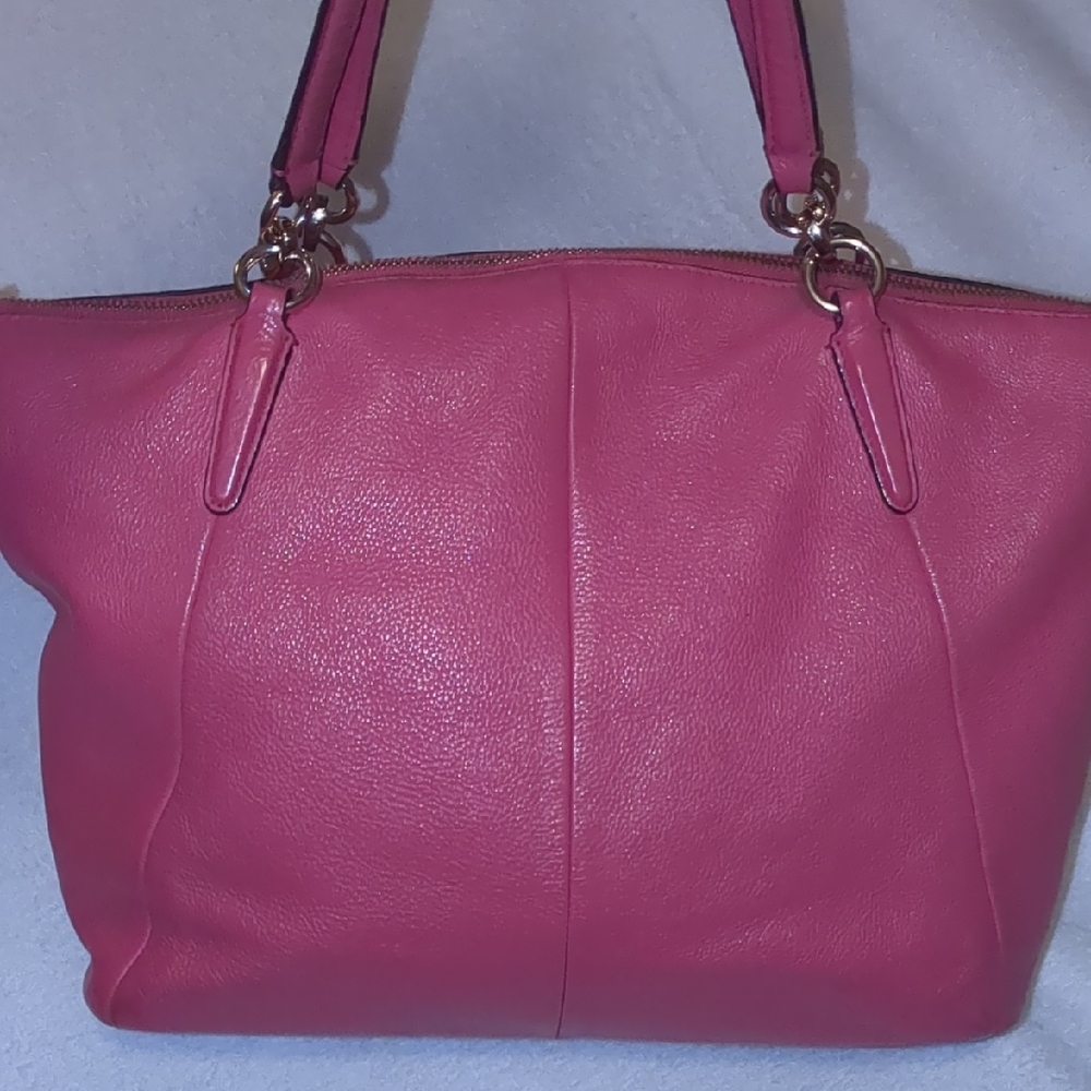 🔥HOTT💖 - Coach Pink Ava Pebble 2- Way Leather Tote🔥 - Picture 4 of 16